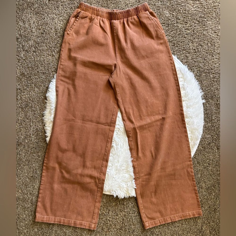 Carly Jean Los Angeles Jeans Wide Leg‎ Pull On Elastic Waist Womens Size Medium